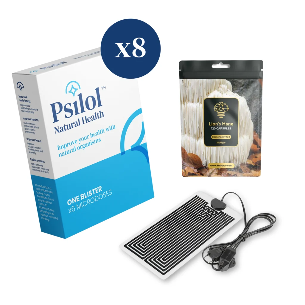 Brain Boost Microdosering + Lions Mane medicinale paddenstoelcapsules (gedurende 2 maanden)