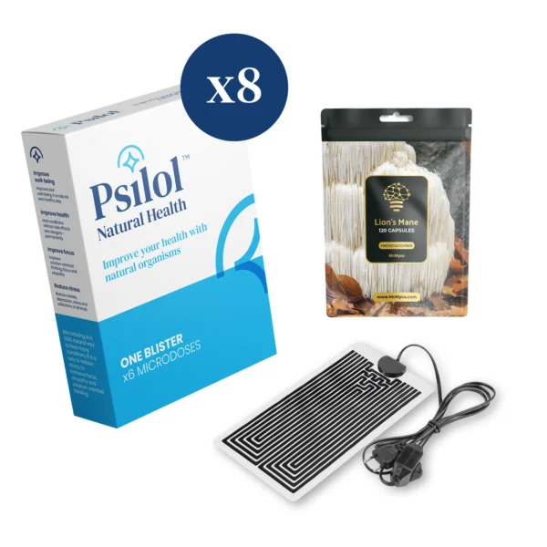 Brain Boost Microdosering + Lions Mane medicinale paddenstoelcapsules (gedurende 2 maanden)